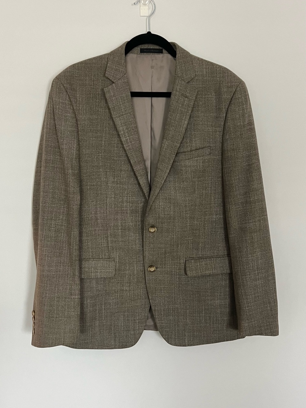 Van Heusen Flex Slim Fit Blazer Mens 42R Taupe Gray 2 Button Stretch Sport Coat